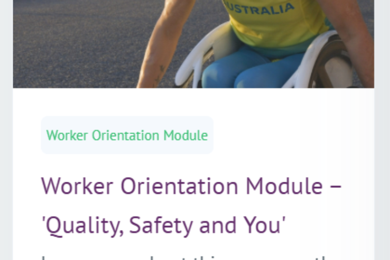 Screenshot of a Worker Orientation Module