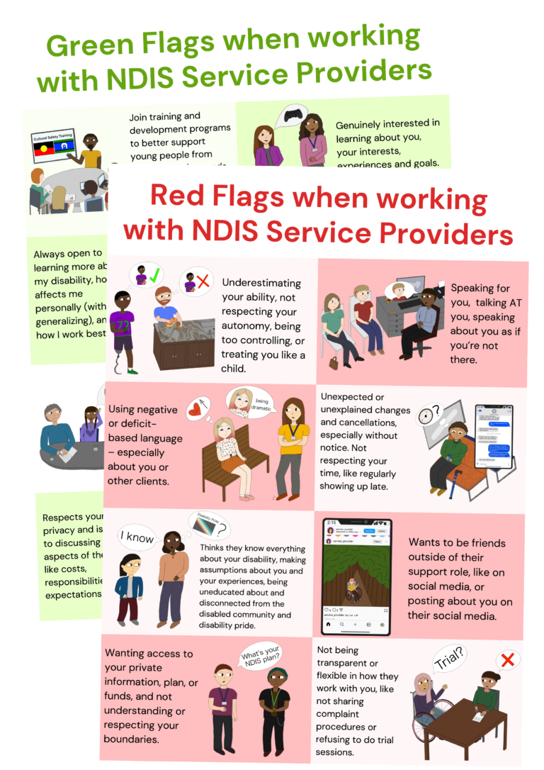 Green flags when working with NDIS service providers poster screenshot