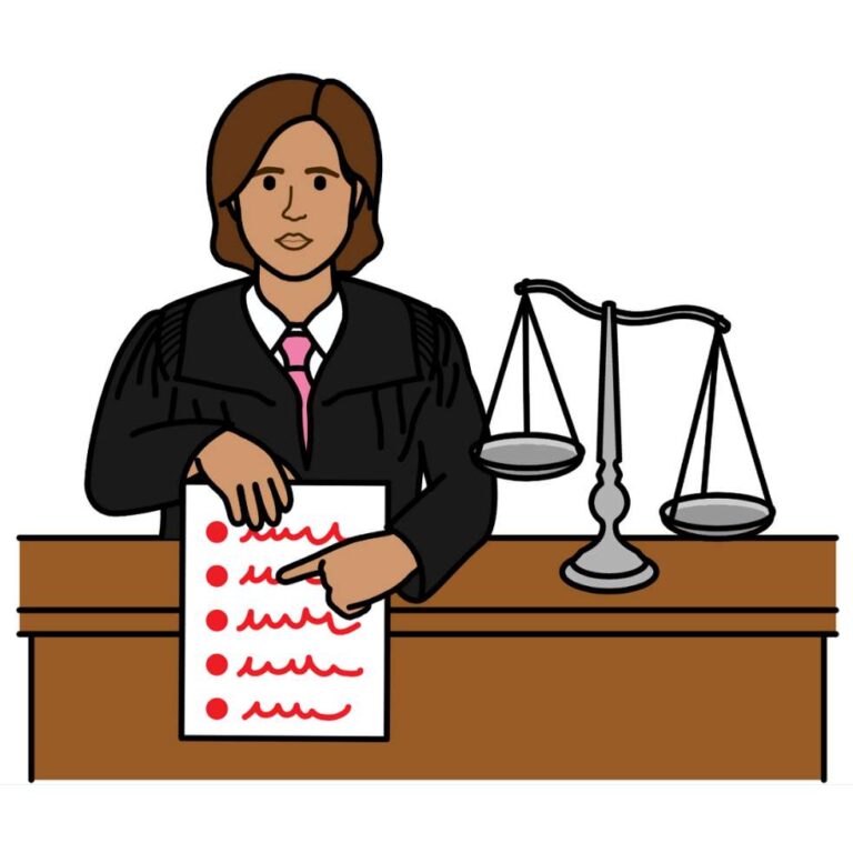 Person pointing to a list of rules.